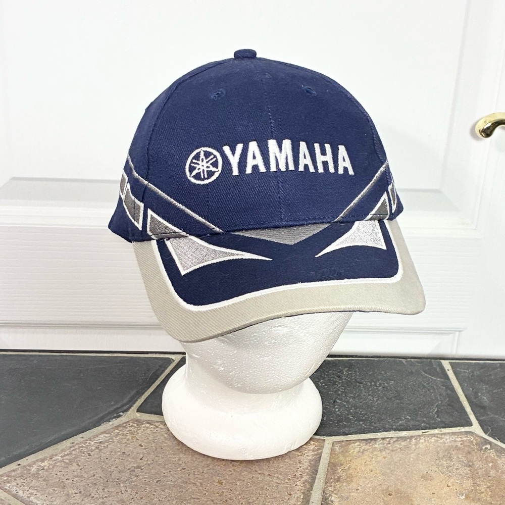 NEW Y2K Yamaha Racing Team Embroidered Adjustable Hat Cap Vintage Navy Silver